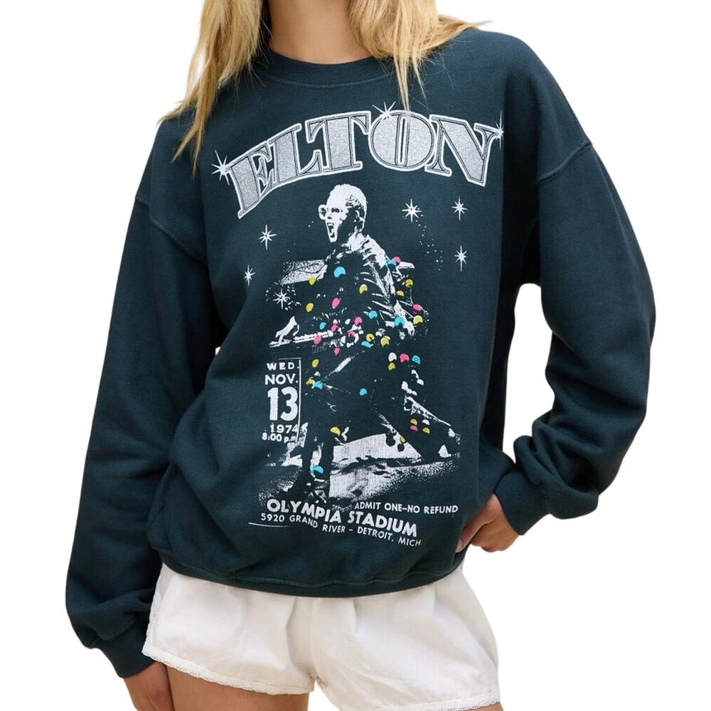 DAYDREAMER Elton John Olympia Stadium BF Sweatshirt Size S New w/o Tag MSRP $148